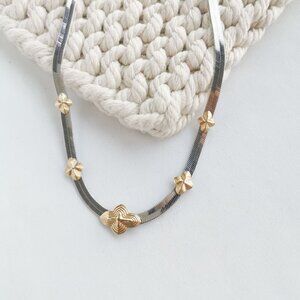 Authentic Kendra Scott Abbie Mixed Metal Herringbone Necklace